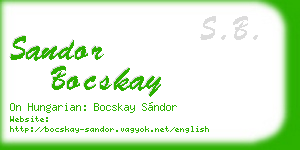 sandor bocskay business card